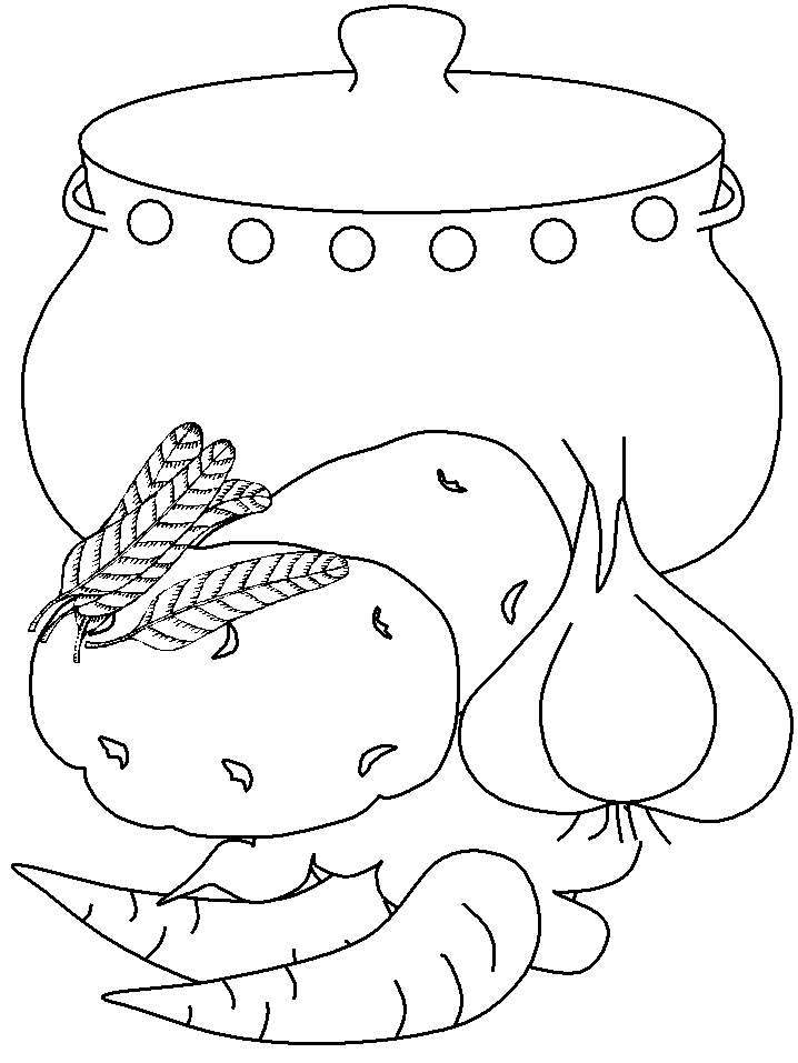 Fruit and vegetables coloring pages