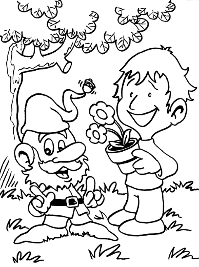 Gnome coloring pages