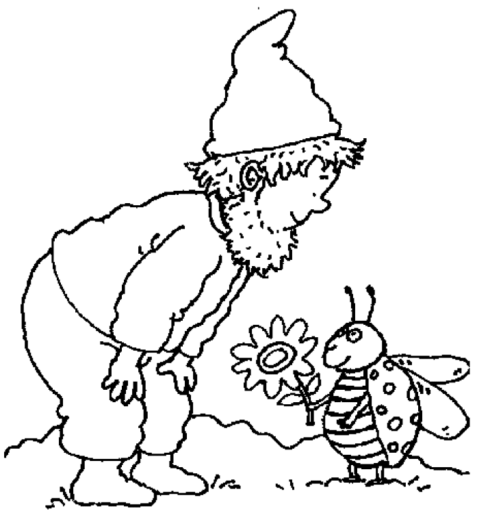 Gnome coloring pages