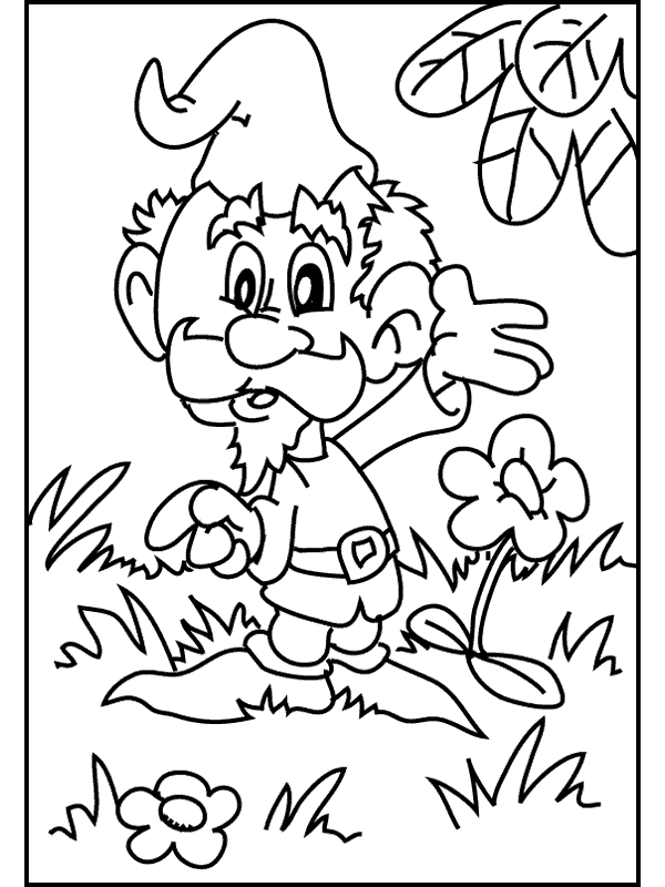 Gnome coloring pages