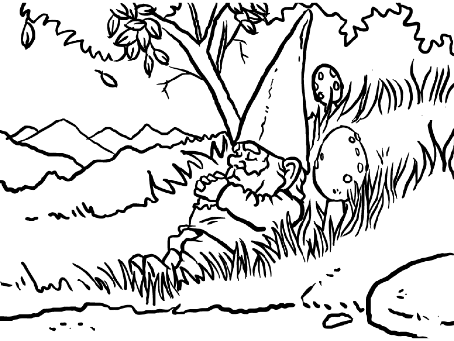 Gnome coloring pages