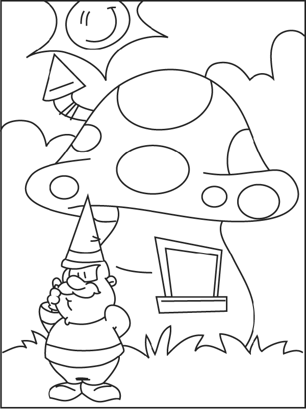 Gnome coloring pages