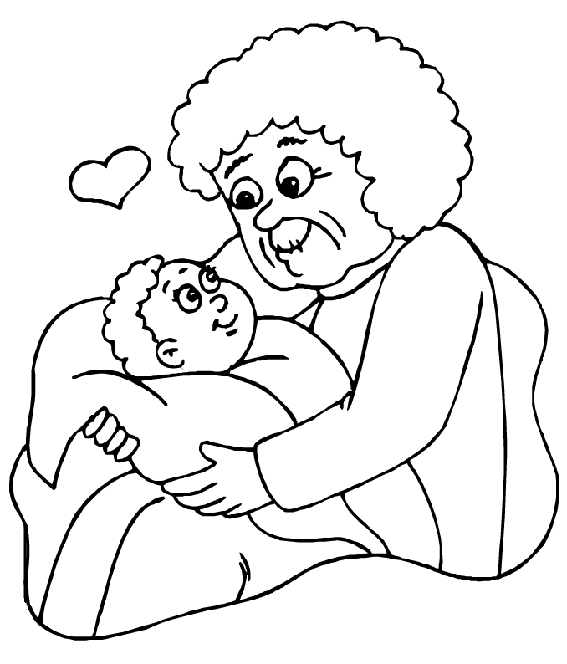 Grandpa and granny coloring pages