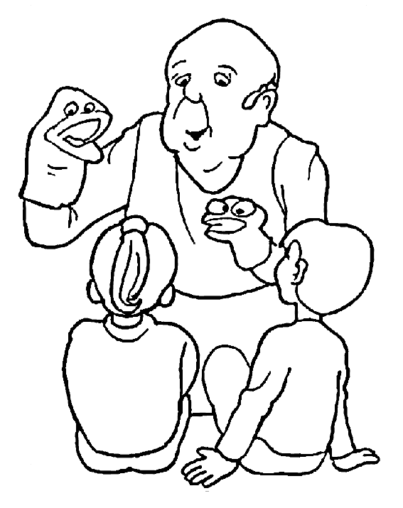 Grandpa and granny coloring pages