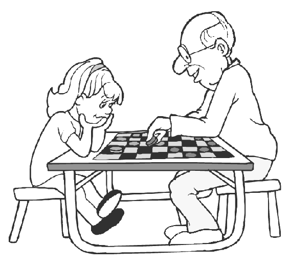 Grandpa and granny coloring pages