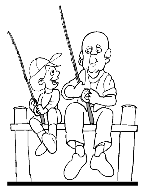 Grandpa and granny coloring pages