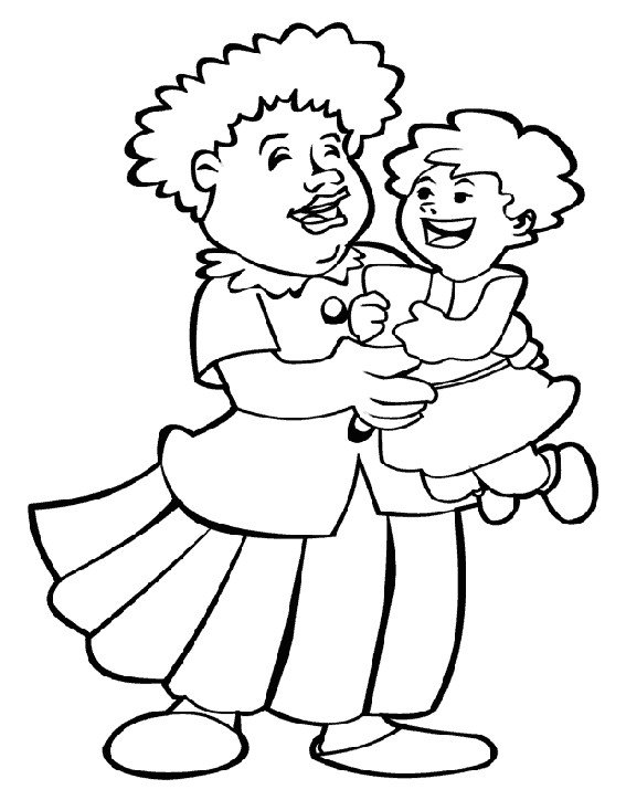 Grandpa and granny coloring pages