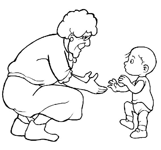 Grandpa and granny coloring pages