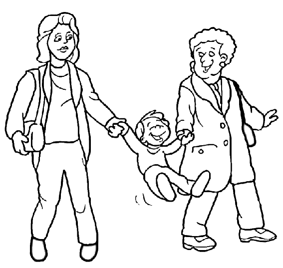 Grandpa and granny coloring pages