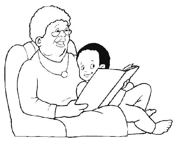 Grandpa and granny coloring pages