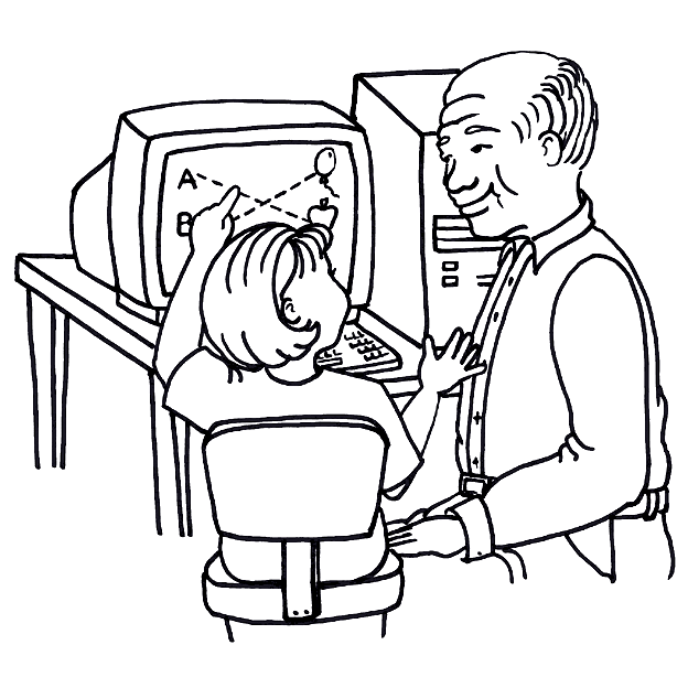 Grandpa and granny coloring pages