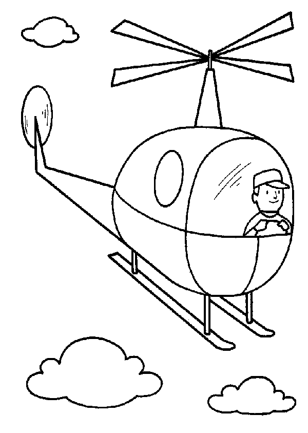 Helicopter coloring pages