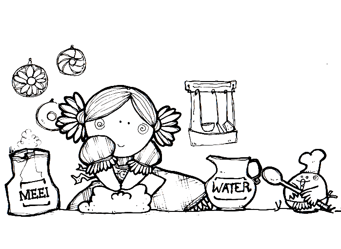 Kitchen and cooking coloring pages