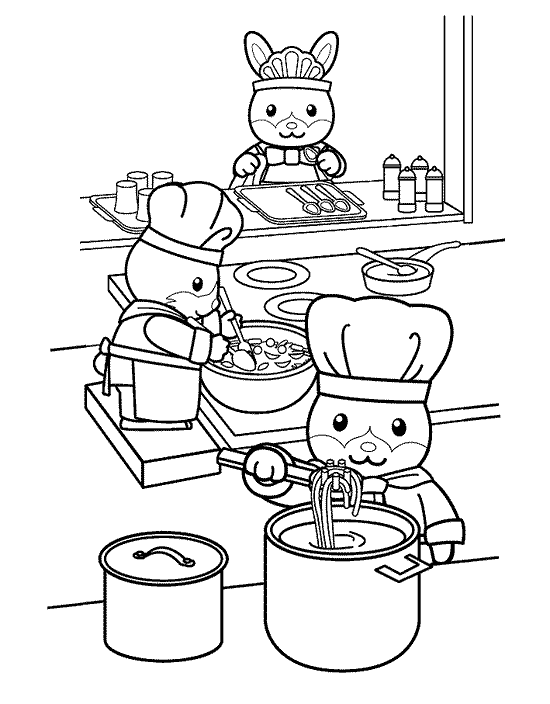 Kitchen and cooking coloring pages