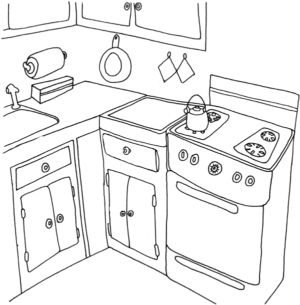 Download Coloring Page Kitchen And Cooking | PicGifs.com