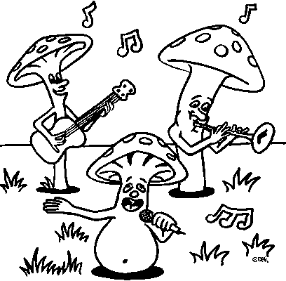 Mushrooms coloring pages