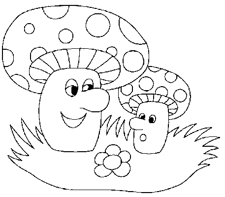 Mushrooms coloring pages