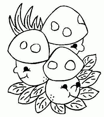 Mushrooms coloring pages