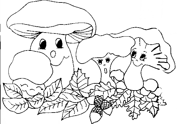 Mushrooms coloring pages