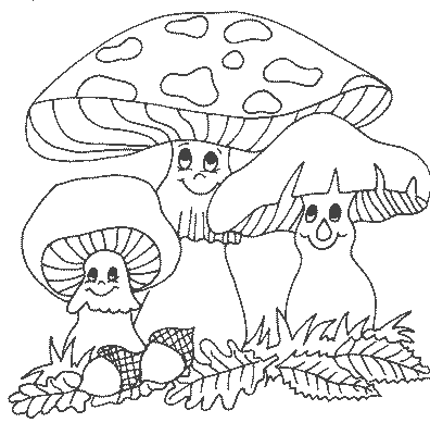 Mushrooms coloring pages