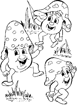 Mushrooms coloring pages