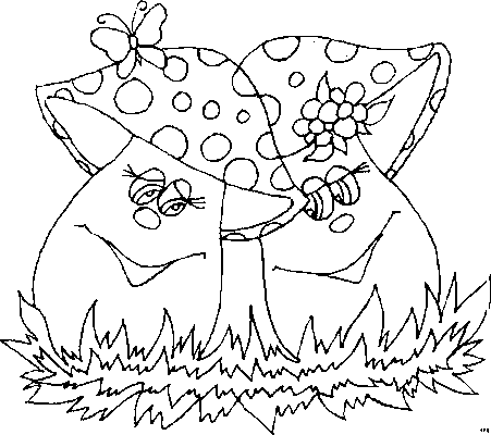 Mushrooms coloring pages