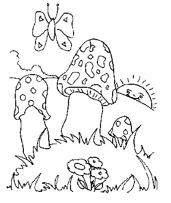 Mushrooms coloring pages