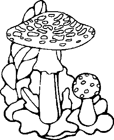 Mushrooms coloring pages