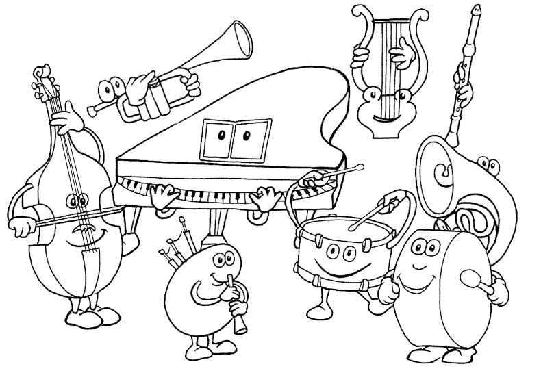 Music coloring pages