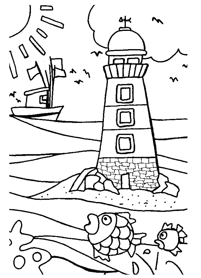 Summer holiday coloring pages