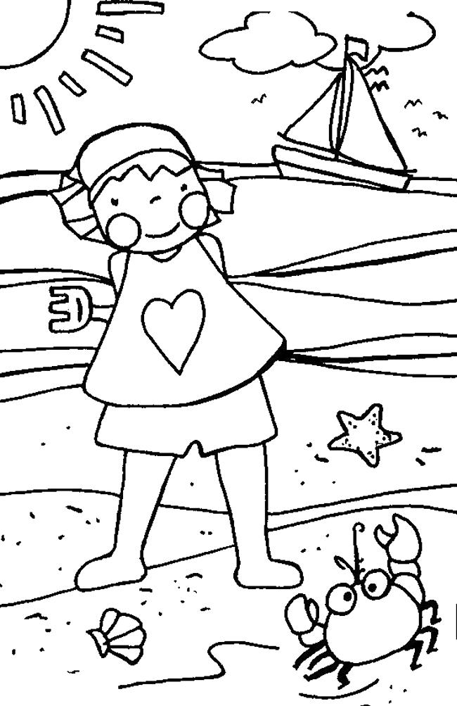 Summer holiday coloring pages