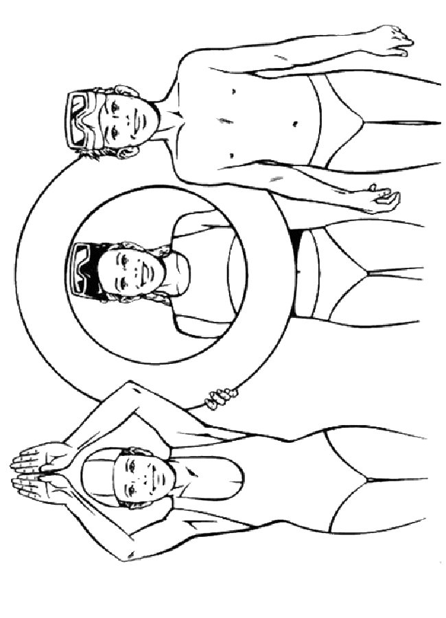Summer holiday coloring pages