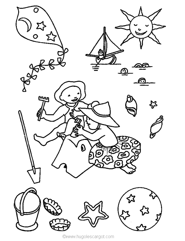 Summer holiday coloring pages