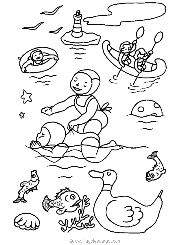 Summer holiday coloring pages