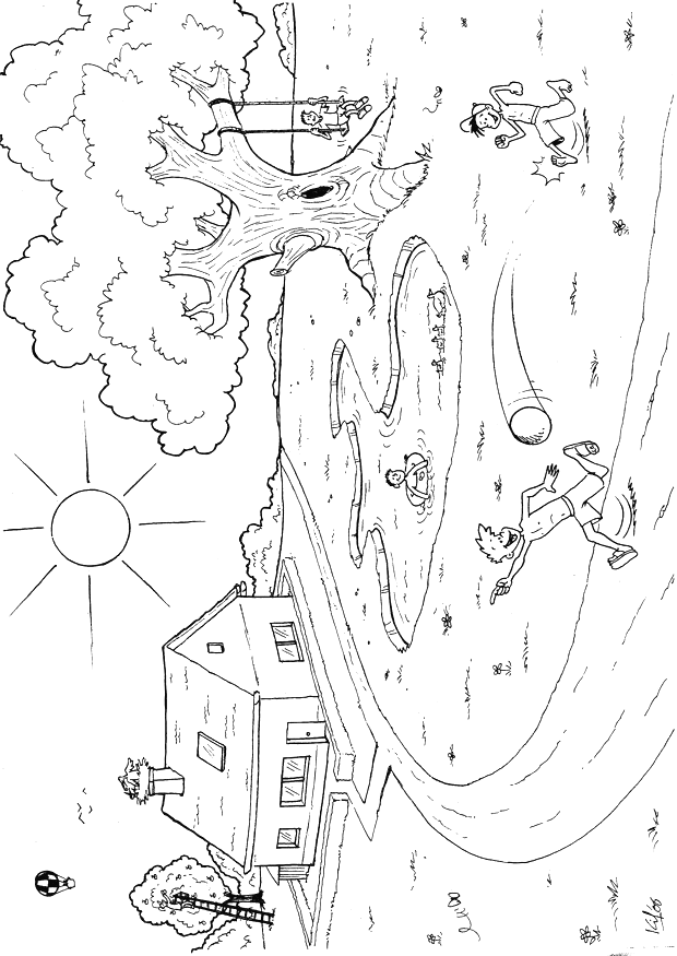 Summer holiday coloring pages