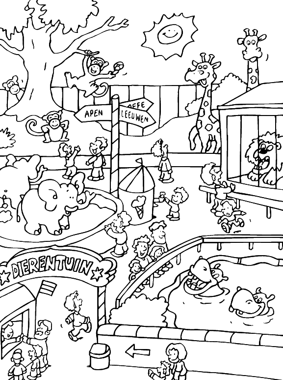 Zoo coloring pages