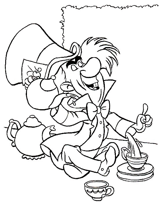 Alice in wonderland coloring pages