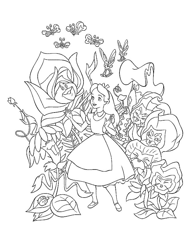 Alice in wonderland coloring pages