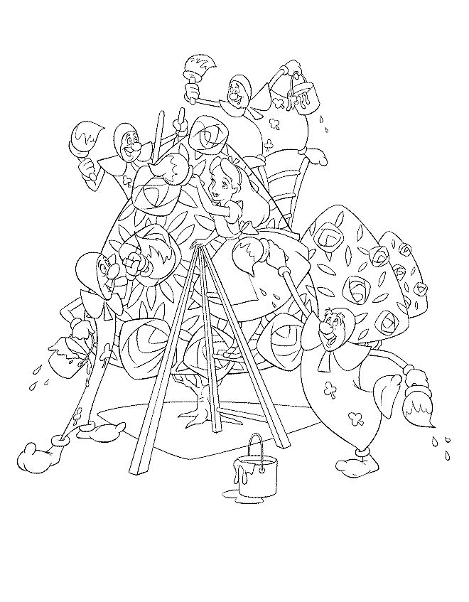 Alice in wonderland coloring pages