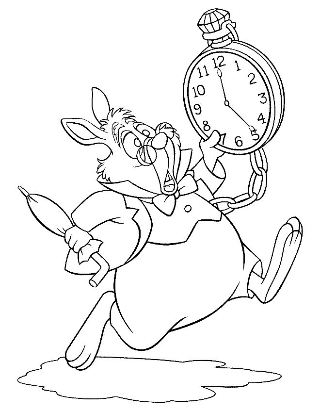 Alice in wonderland coloring pages