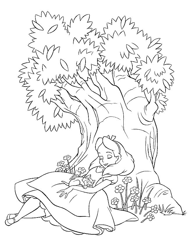 Alice in wonderland coloring pages