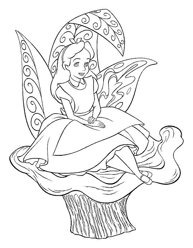 Alice in wonderland coloring pages