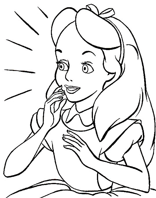 Alice in wonderland coloring pages