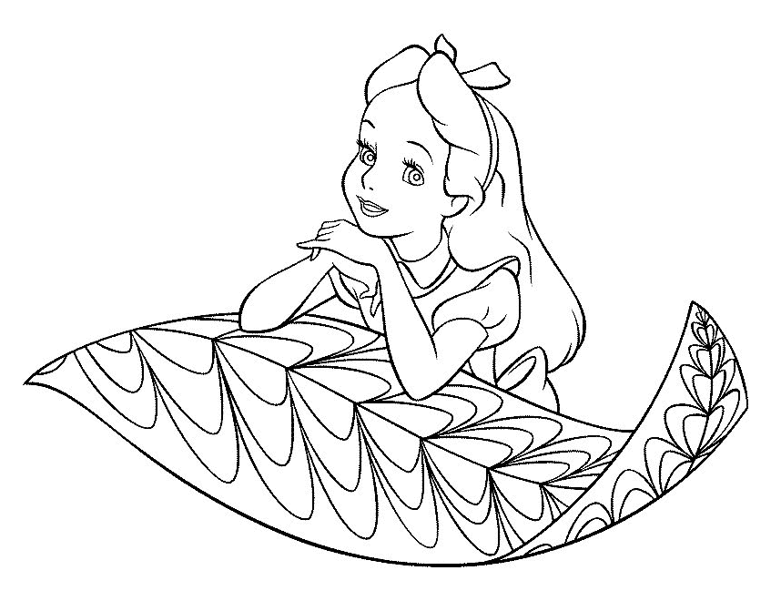 Alice in wonderland coloring pages