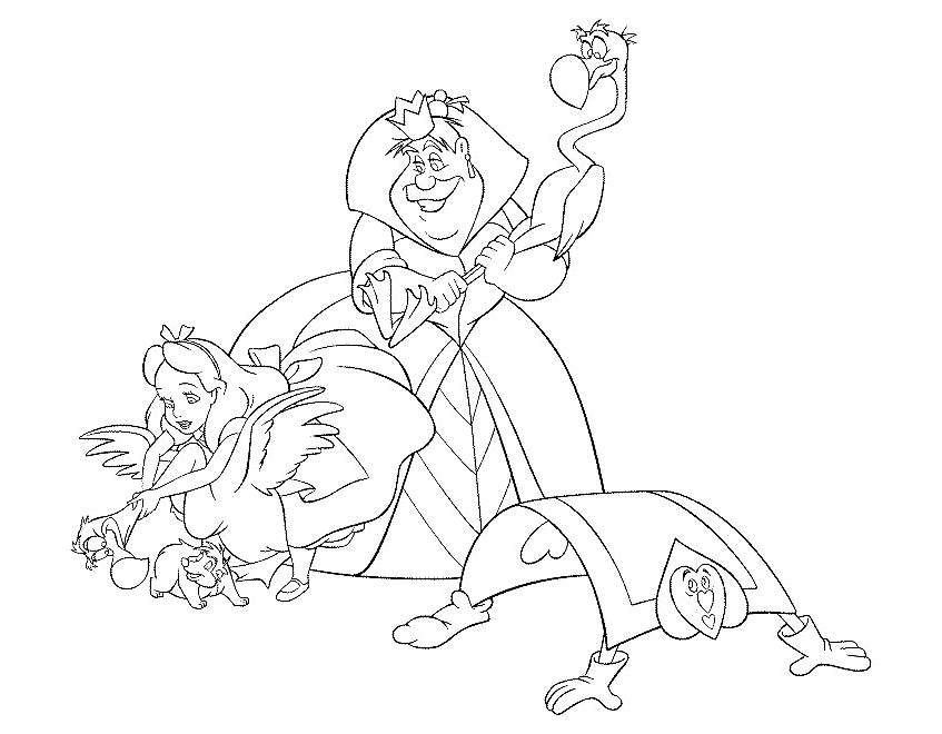 Alice in wonderland coloring pages