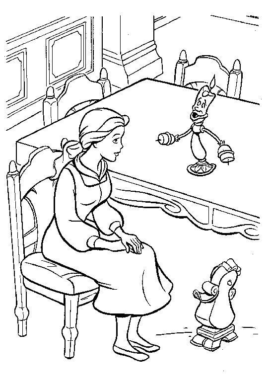 Beauty and the beast coloring pages