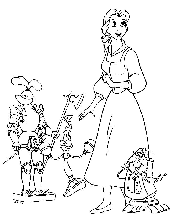 Beauty and the beast coloring pages