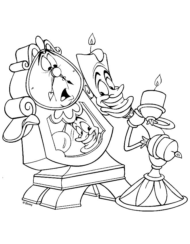 Beauty and the beast coloring pages