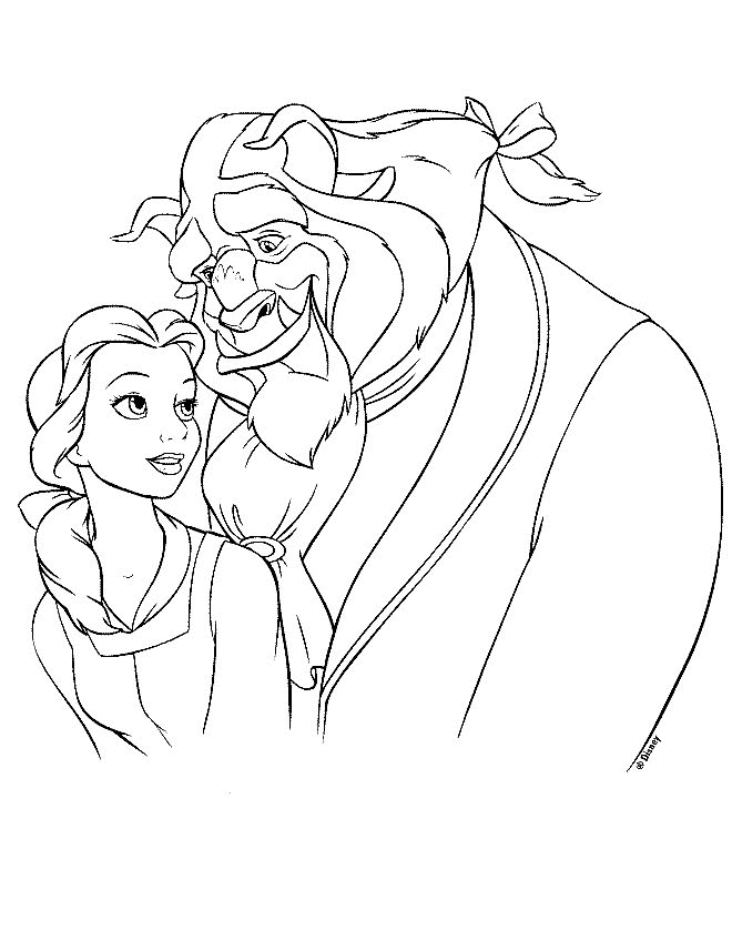 Beauty and the beast coloring pages