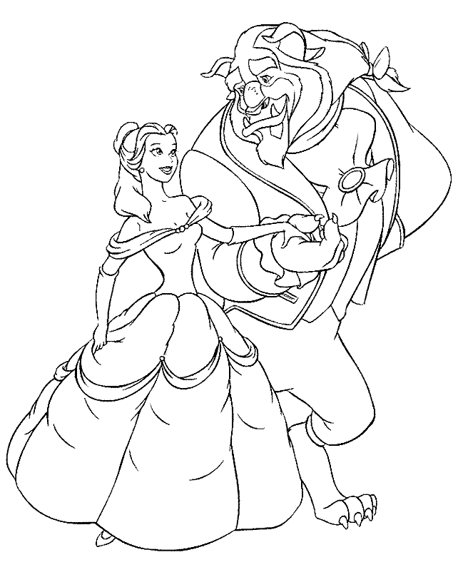 Beauty and the beast coloring pages